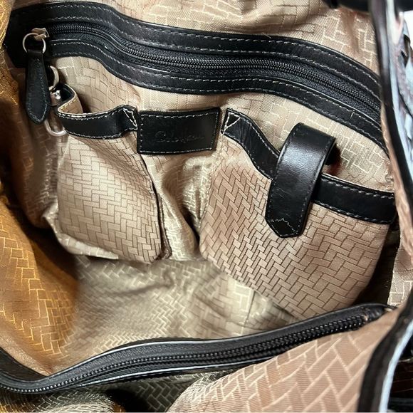 COLE HAAN Village Weave Leather Handbag Hobo or Circular in Black - Picture 14 of 16